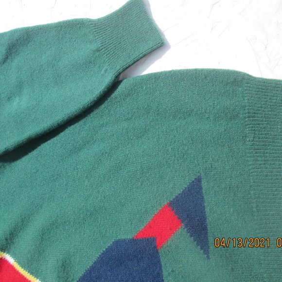 Vtg PRINGLE of Scotland Men's XL Golf Sweater Nick Faldo Collection Green Wool - Picture 4 of 6